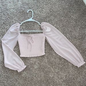 aritzia saga blouse in lilac NWT
